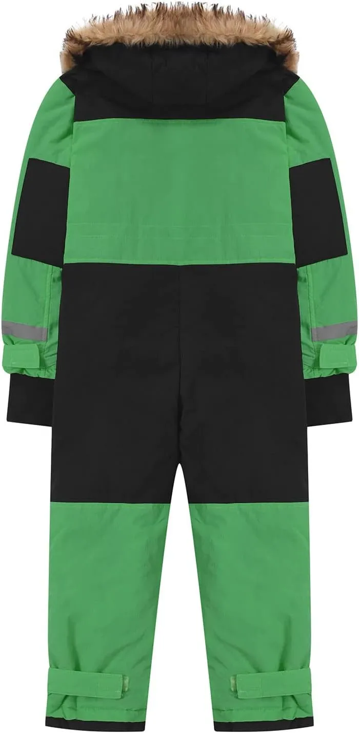 TIMIFIS Toddler Snowsuit Coveralls Kids Girls Boys One Piece Ski Suits Waterproof Snow Suit Thicken Winter Jackets Coats