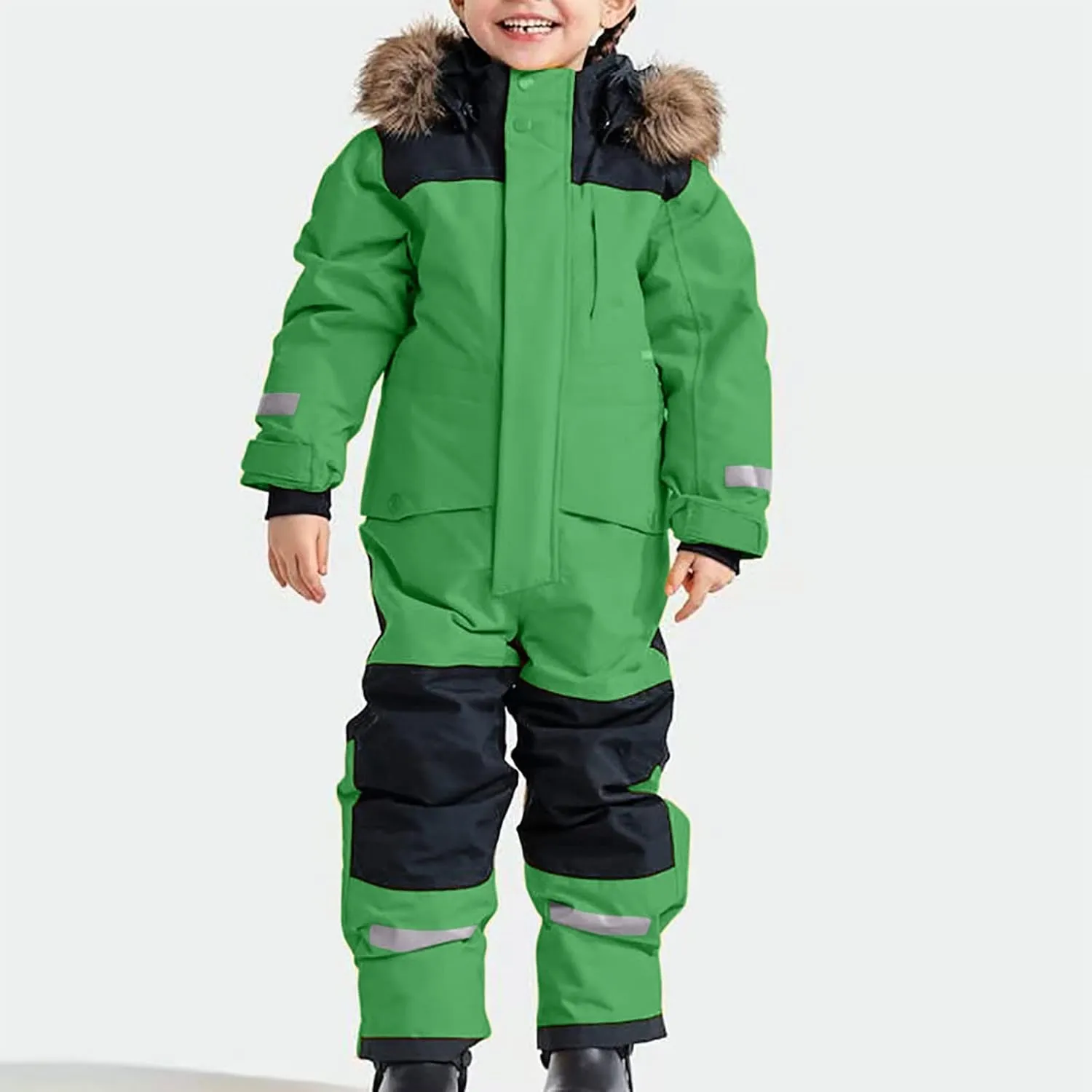TIMIFIS Toddler Snowsuit Coveralls Kids Girls Boys One Piece Ski Suits Waterproof Snow Suit Thicken Winter Jackets Coats
