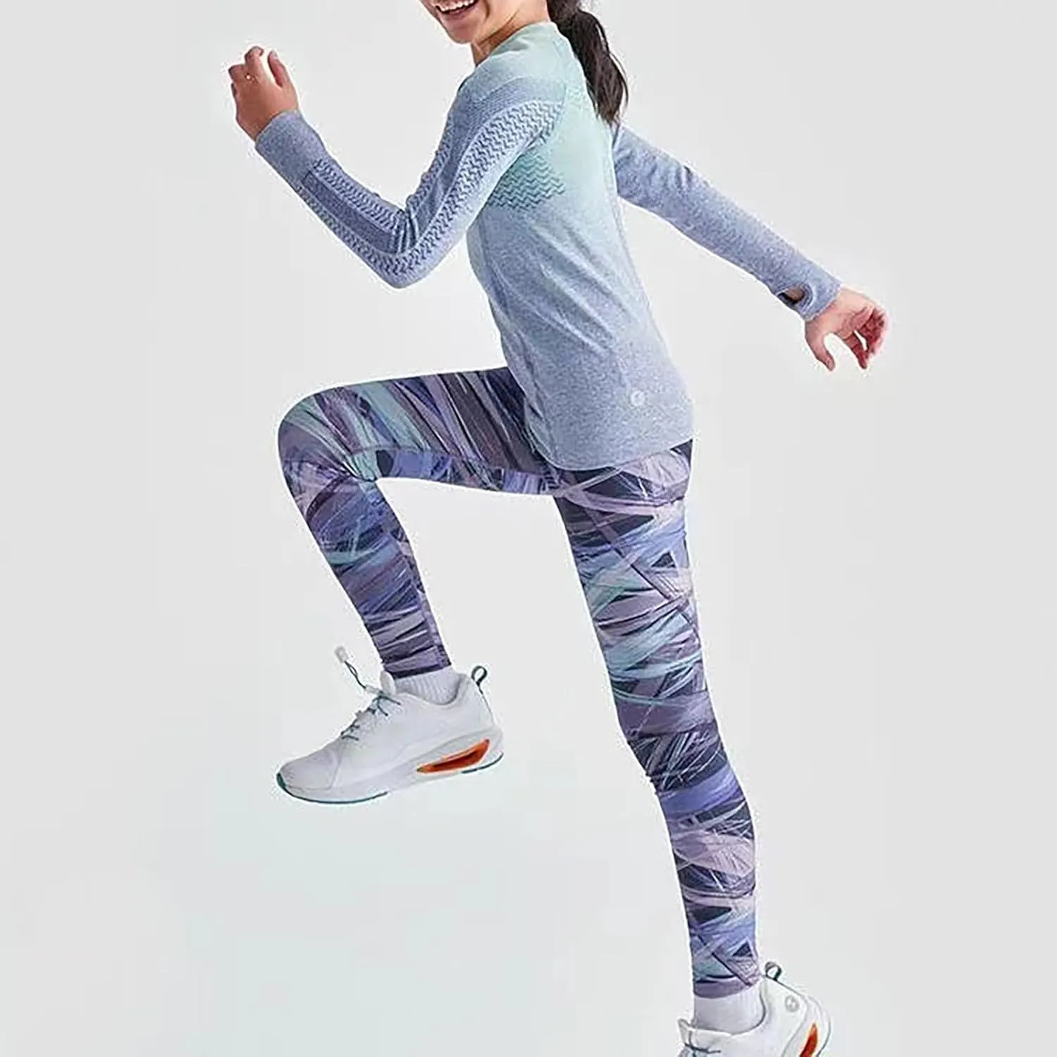 Toddler Girls Cute Skinny Stretch Athletic Leggings Kids High Waisted Yoga Pants Ankle Length