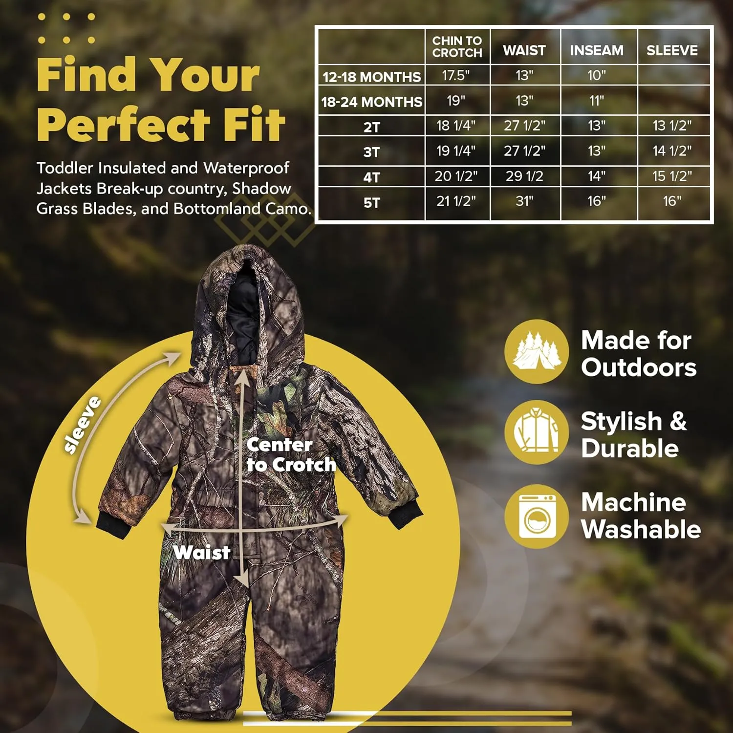 TrailCrest by Treel Infant-Toddler One Piece Snowsuits Overalls Waterproof Ski Suits Jumpsuits