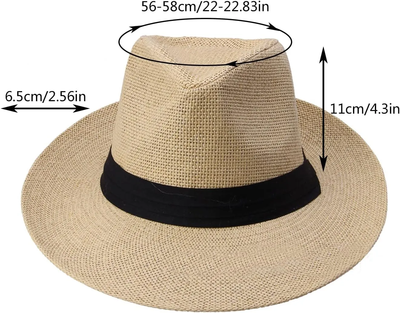 Travel Head Scarf for Ladies Unisex Fashion Solid Color British Sun Hat Wide Brim Straw Hat Adult Jazz Straw Hat