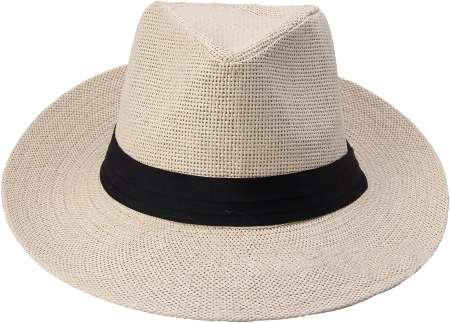 Travel Head Scarf for Ladies Unisex Fashion Solid Color British Sun Hat Wide Brim Straw Hat Adult Jazz Straw Hat