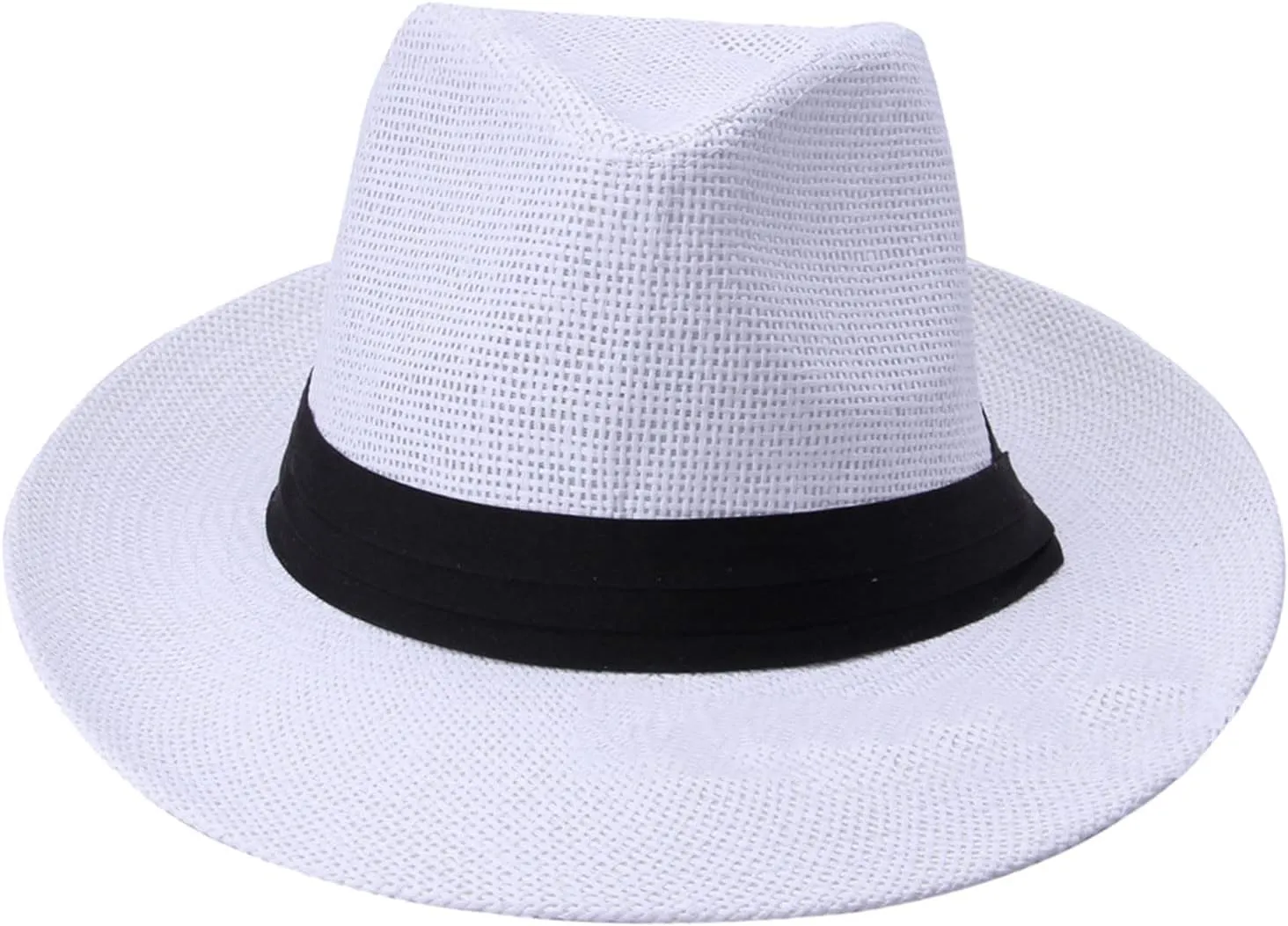 Travel Head Scarf for Ladies Unisex Fashion Solid Color British Sun Hat Wide Brim Straw Hat Adult Jazz Straw Hat