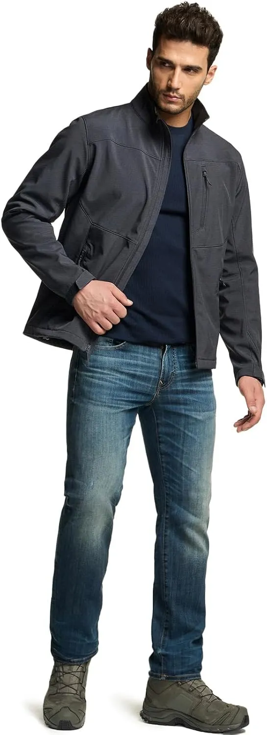 TSLA Men's Full-Zip Softshell Winter Jacket, Waterproof Fleece Lined Athletic Jacket, Outdoor Sport Windproof Jackets