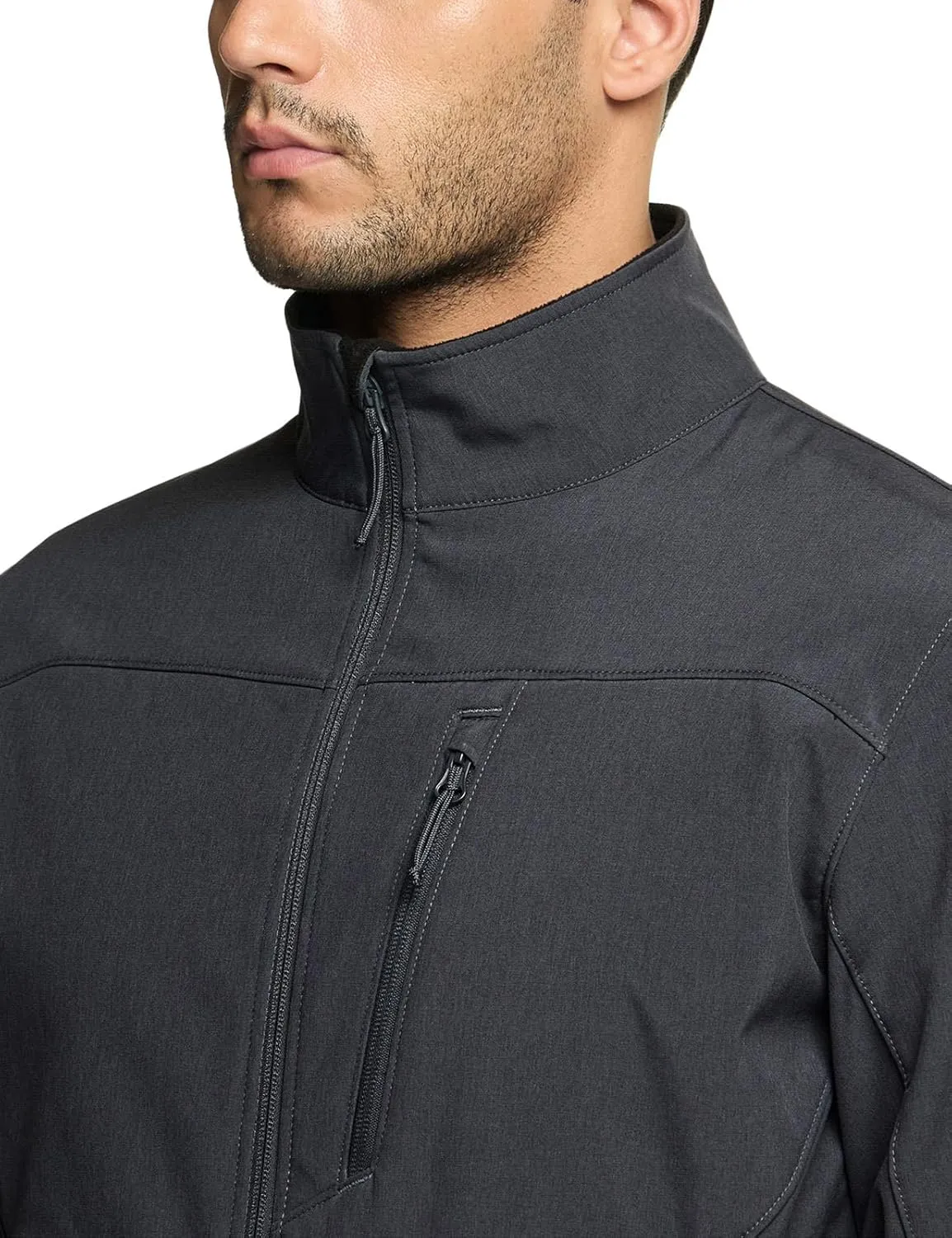 TSLA Men's Full-Zip Softshell Winter Jacket, Waterproof Fleece Lined Athletic Jacket, Outdoor Sport Windproof Jackets