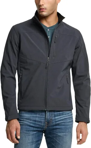 TSLA Men's Full-Zip Softshell Winter Jacket, Waterproof Fleece Lined Athletic Jacket, Outdoor Sport Windproof Jackets
