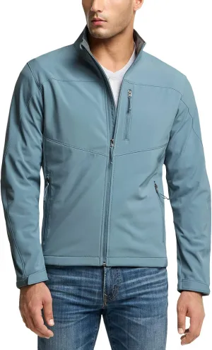TSLA Men's Full-Zip Softshell Winter Jacket, Waterproof Fleece Lined Athletic Jacket, Outdoor Sport Windproof Jackets