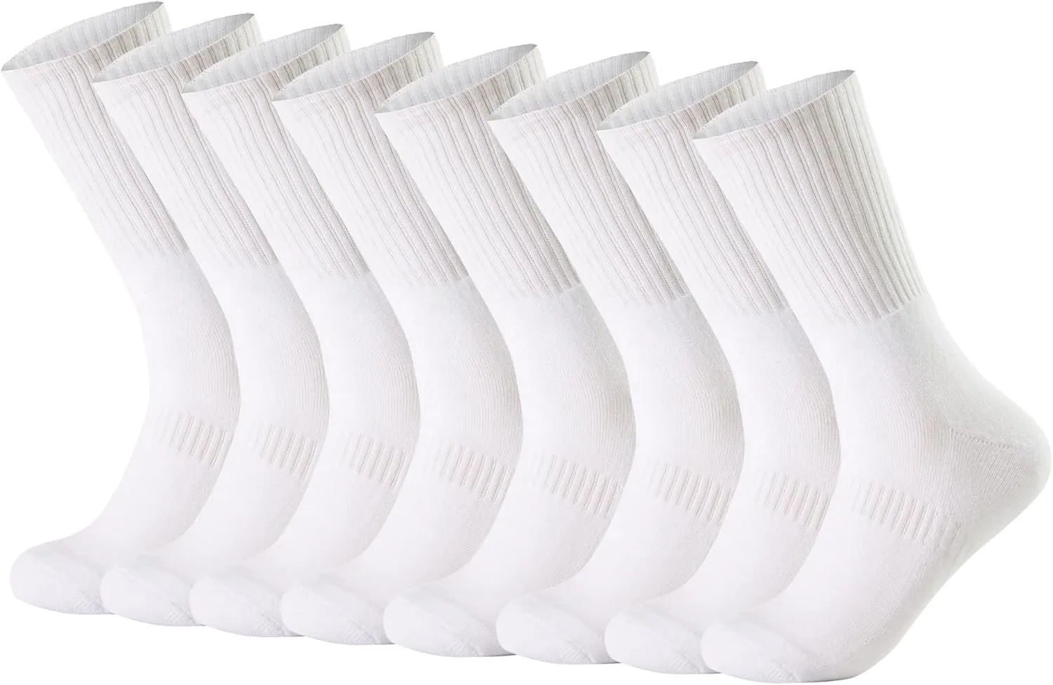 Unisex Hiking Socks Cushioned Crew Athletic Socks with Combed Cotton Moisture Wicking Breathable, 4-Pack