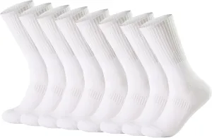 Unisex Hiking Socks Cushioned Crew Athletic Socks with Combed Cotton Moisture Wicking Breathable, 4-Pack