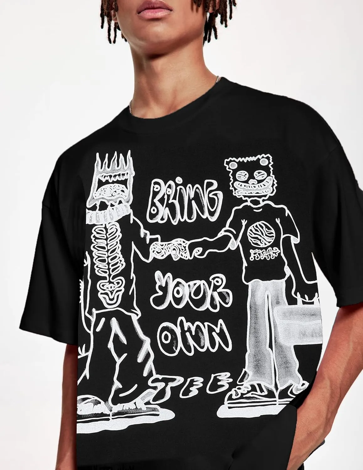 Vamtac Cartoon Graphic Tees for Men Y2k Oversized Tshirts Summer Tops Casual Short Sleeves Unisex Streetwear