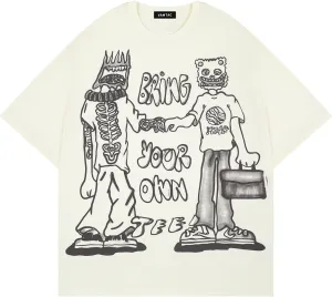 Vamtac Cartoon Graphic Tees for Men Y2k Oversized Tshirts Summer Tops Casual Short Sleeves Unisex Streetwear