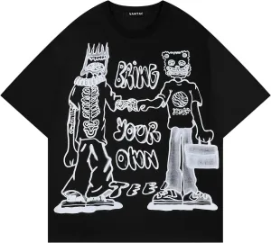 Vamtac Cartoon Graphic Tees for Men Y2k Oversized Tshirts Summer Tops Casual Short Sleeves Unisex Streetwear