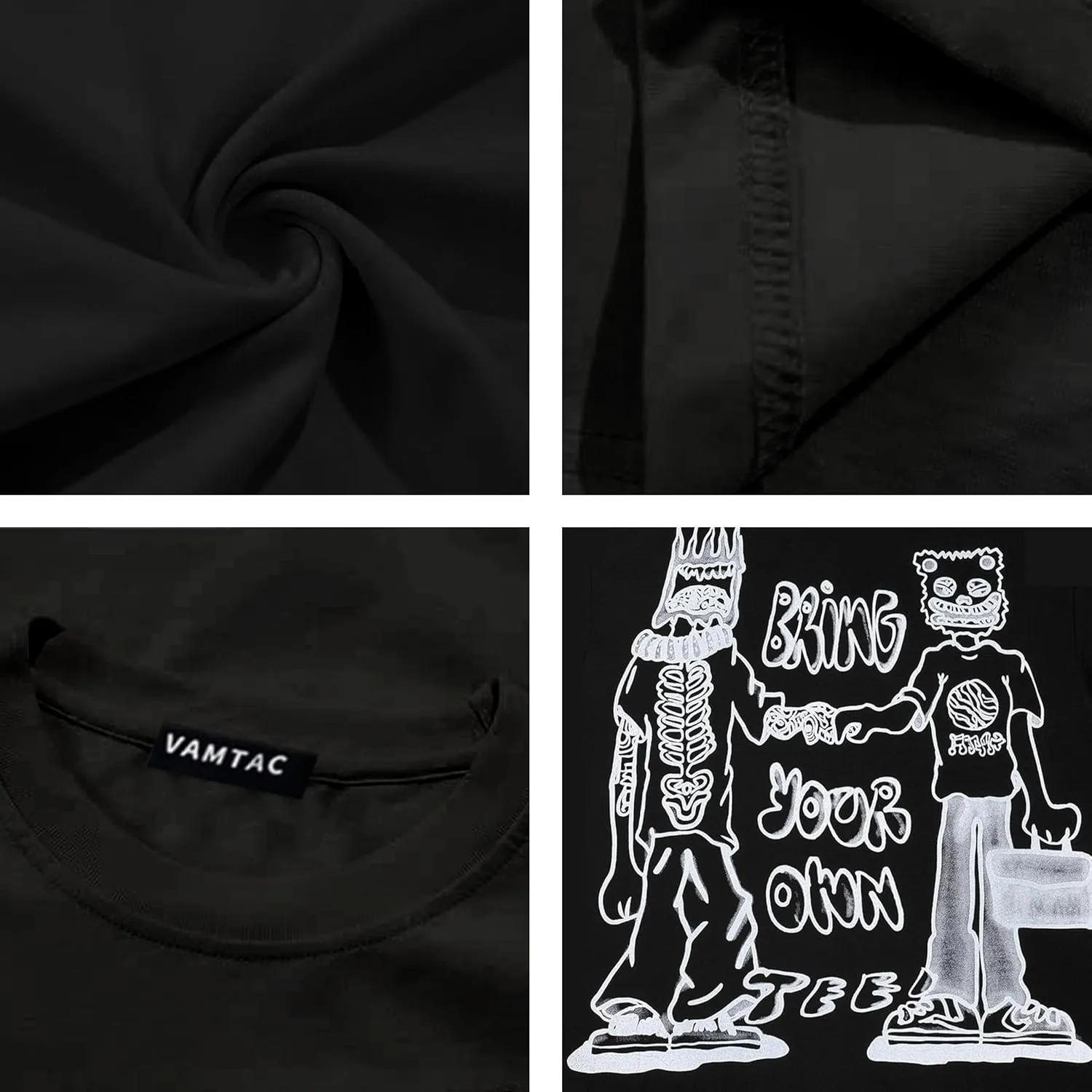 Vamtac Cartoon Graphic Tees for Men Y2k Oversized Tshirts Summer Tops Casual Short Sleeves Unisex Streetwear
