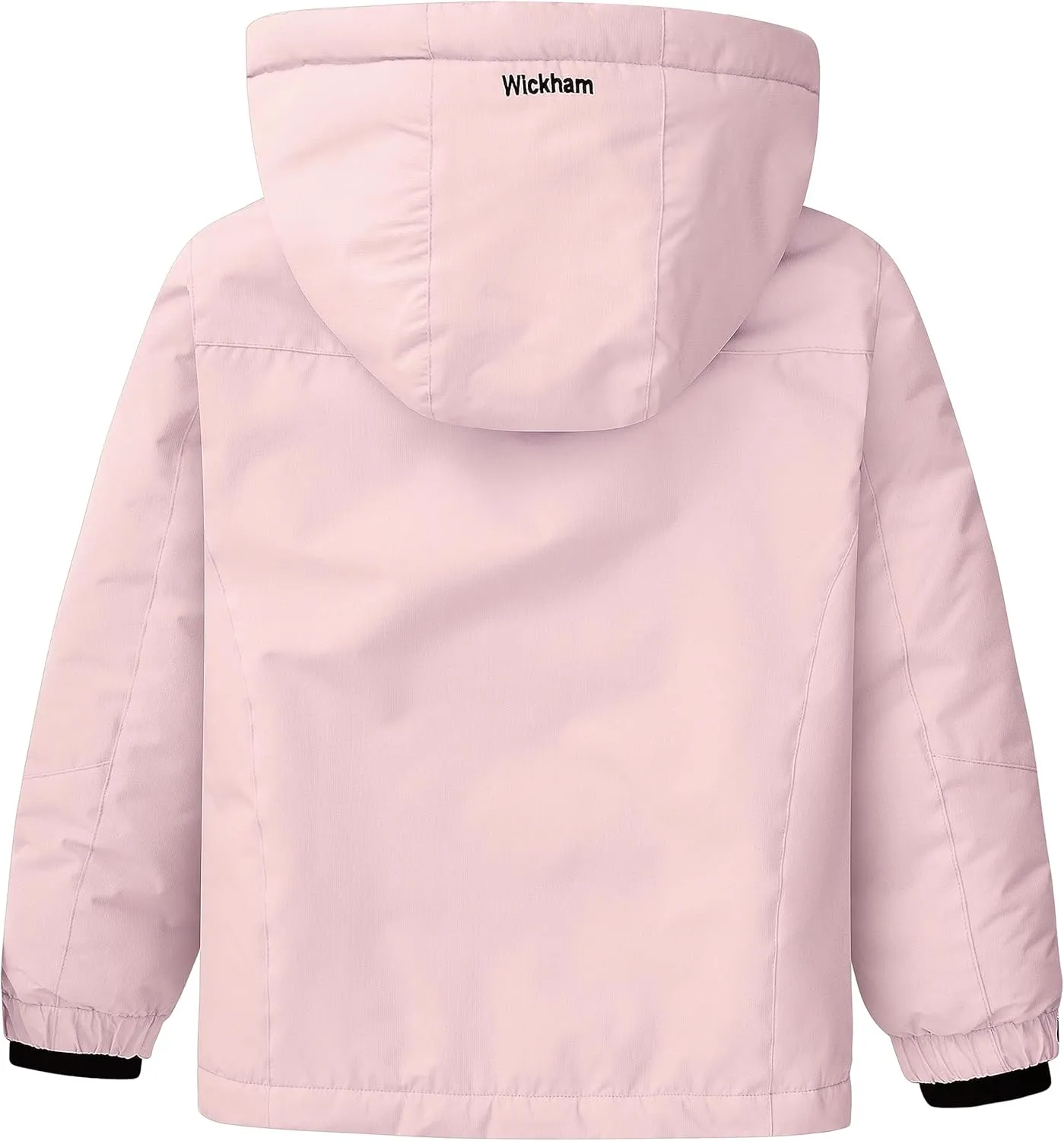 WICKHAM Girl's Waterproof Ski Jacket Winter Warm Fleece Lined Snow Windproof Jackets Removable Hood Ski Coat for Kids