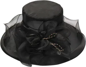 Wide Brim Sun Visor Hat for Womens Summer Dress Hat Wide Leaf Flower Bridal Shower Hat Sun Hats Beach Hat