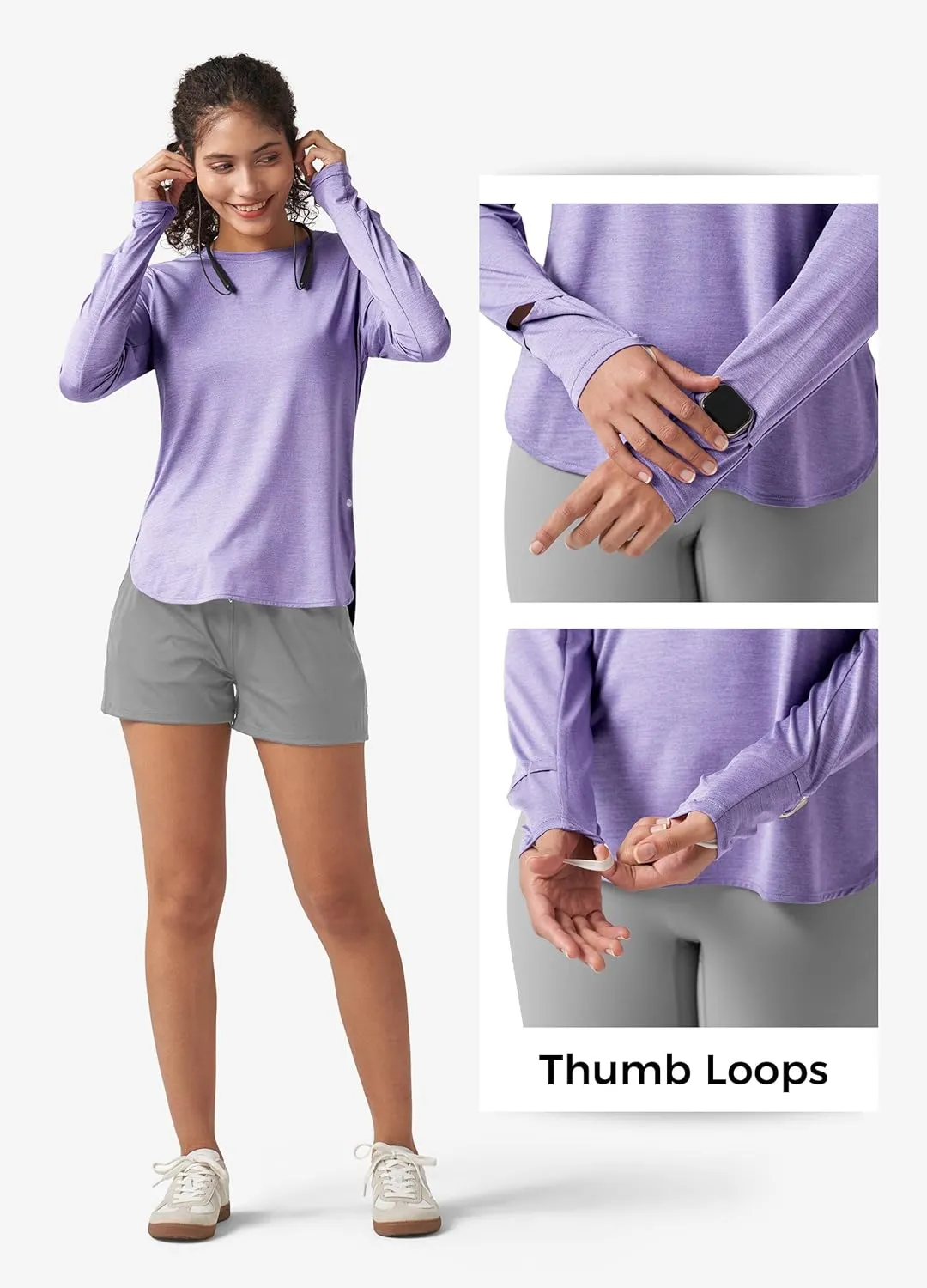 Willit Women's Long Sleeve Workout Tops Running Athletic Quick Dry Shirts Lightweight Yoga Gym T-Shirts UPF 50 