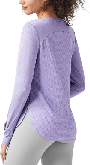 Willit Women's Long Sleeve Workout Tops Running Athletic Quick Dry Shirts Lightweight Yoga Gym T-Shirts UPF 50 
