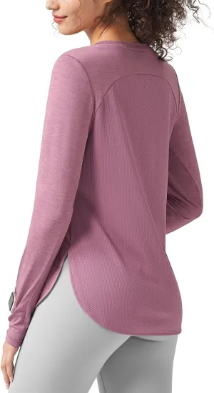Willit Women's Long Sleeve Workout Tops Running Athletic Quick Dry Shirts Lightweight Yoga Gym T-Shirts UPF 50 