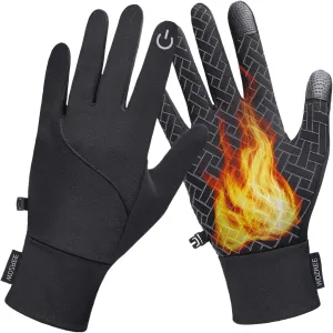Winter Gloves for Men Women Thermal Touch Screen Water Resistant Windproof Anti Slip Palm Warm Glove for Cycling Running Biking Driving Hiking