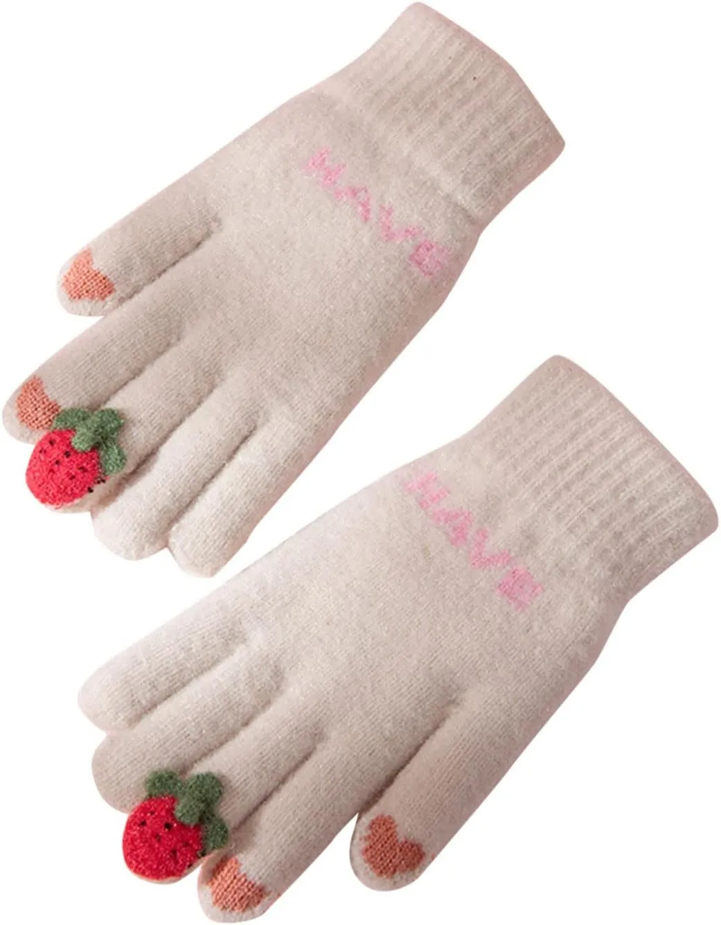 Winter Touchscreen Gloves for Women Warm Thermal Knit with Touchscreen Fingers Texting Elastic Cuff Glove