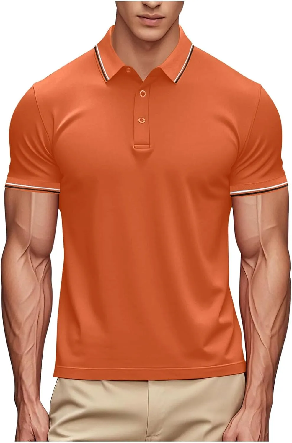 Women Button Up Collared Golf Polo Shirt Fashion Striped Trim Mesh Quick Dry T-Shirts Summer Short Sleeve Dressy Work Tops