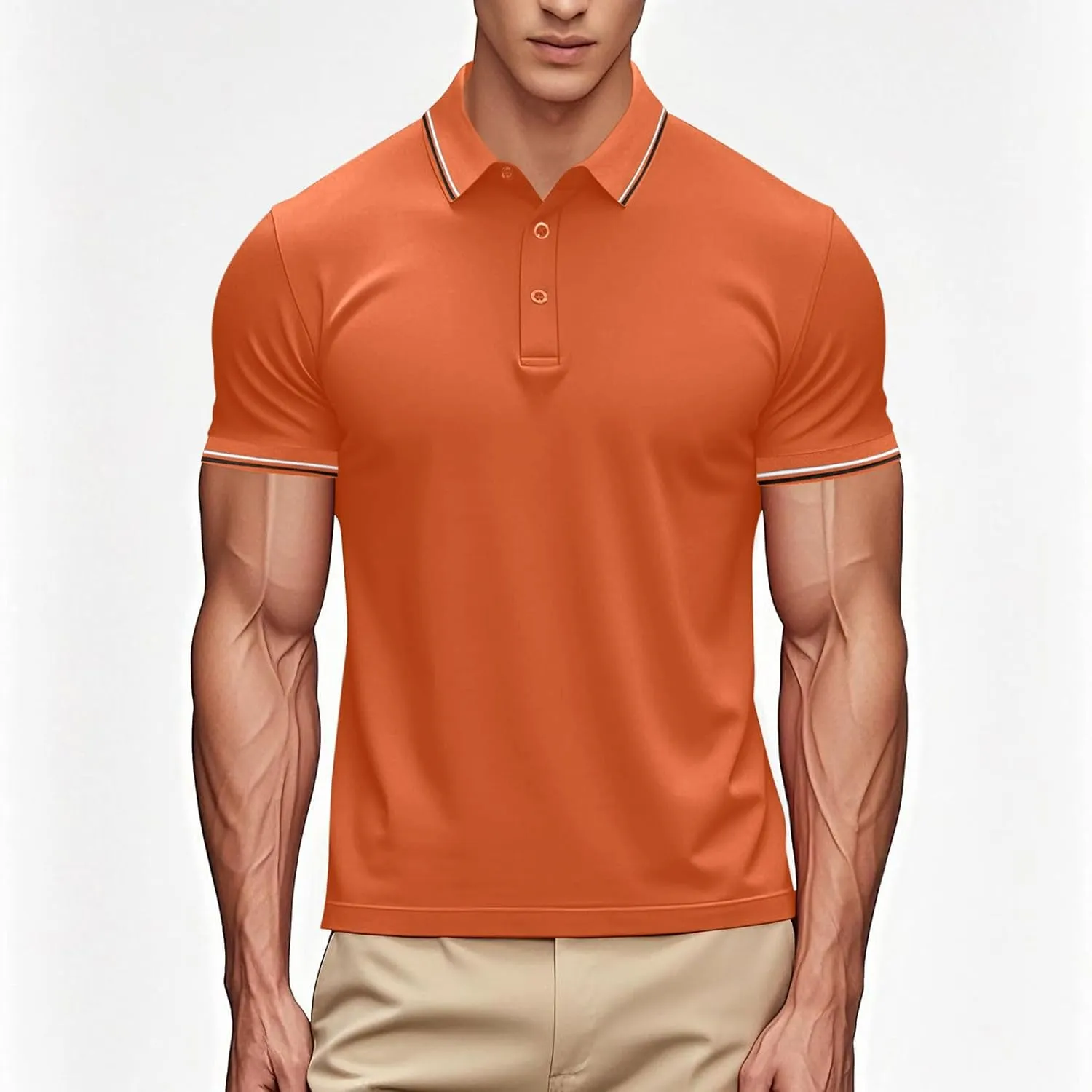 Women Button Up Collared Golf Polo Shirt Fashion Striped Trim Mesh Quick Dry T-Shirts Summer Short Sleeve Dressy Work Tops