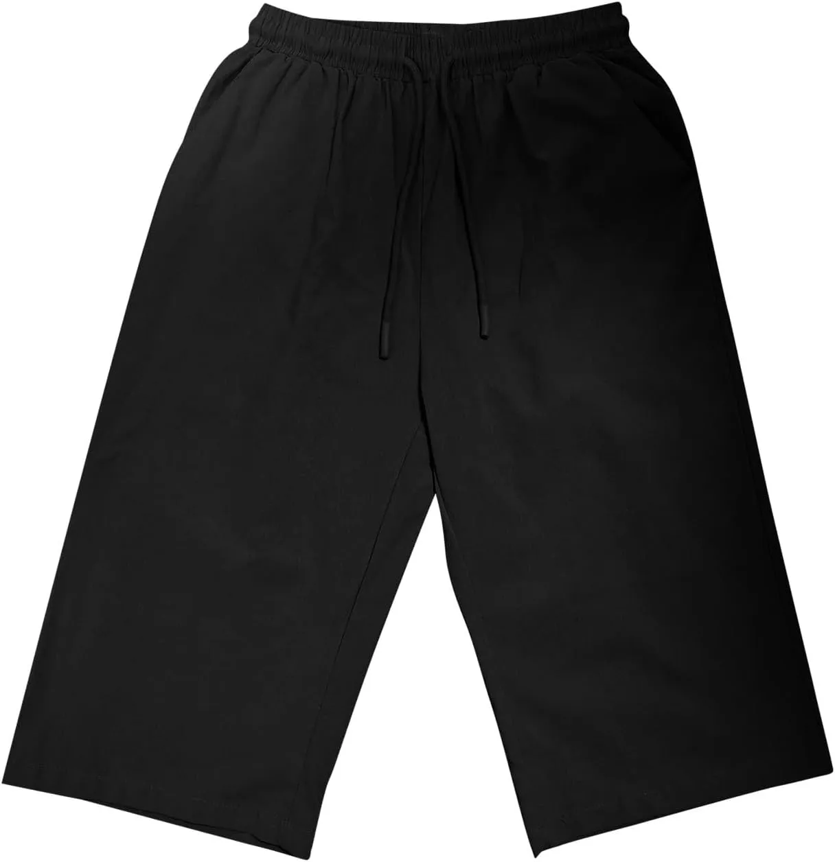 Women Cotton Linen Shorts Summer Knee Length Shorts High Waisted Bermuda Beach Capris Lounge Short Pant with Pocket