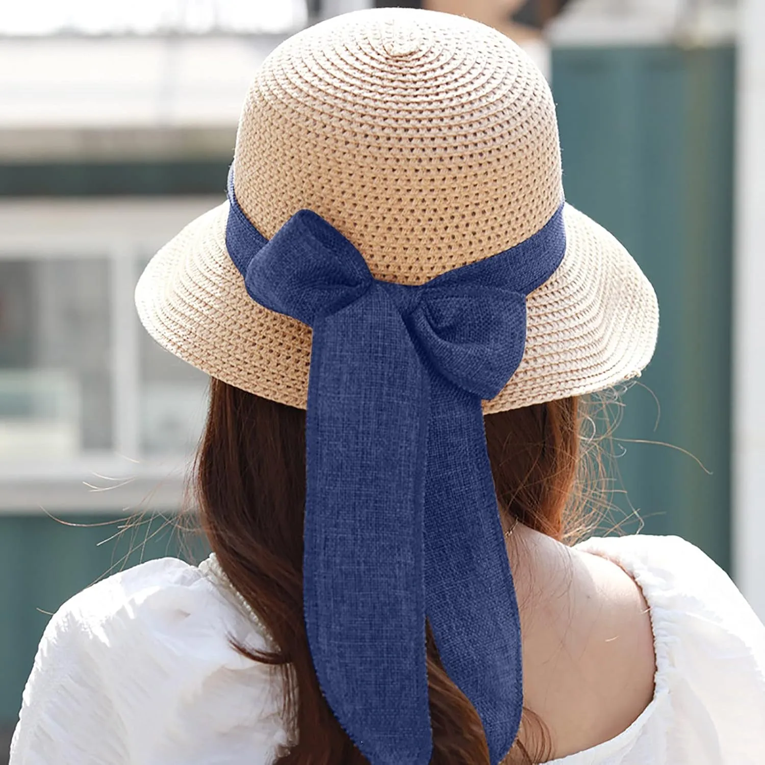 Women Floppy Sun Hats Fashionable Summer Wide Brim Cap Beach Straw Hat UPF50 Travel Packable Roll Up Havana Hat