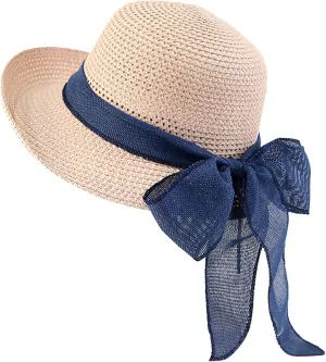 Women Floppy Sun Hats Fashionable Summer Wide Brim Cap Beach Straw Hat UPF50 Travel Packable Roll Up Havana Hat