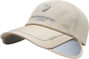 Women Men Retractable Brim Sun Hats Mesh Breathable Baseball Caps Sunscreen Sunshade Visors Cap