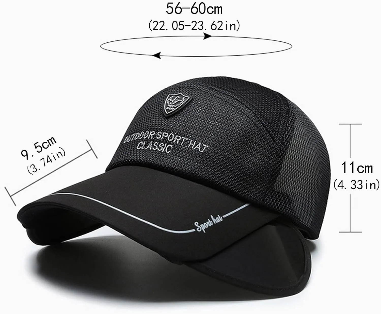 Women Men Retractable Brim Sun Hats Mesh Breathable Baseball Caps Sunscreen Sunshade Visors Cap
