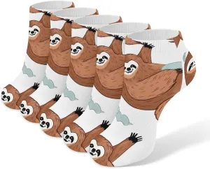 Women Socks Brown Sloth Printed Christmas Socks Ankle Socks Athletic Socks Slipper Socks No Show Socks