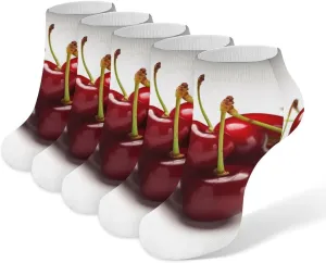 Women Socks Chilean Cherries Printed Christmas Socks Ankle Socks Athletic Socks Slipper Socks No Show Socks