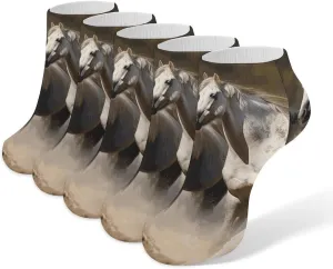 Women Socks Horses Animals Printed Christmas Socks Ankle Socks Athletic Socks Slipper Socks No Show Socks