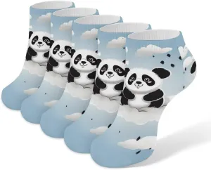 Women Socks Panda Cloud Printed Christmas Socks Ankle Socks Athletic Socks Slipper Socks No Show Socks