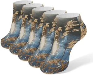 Women Socks Reeds on The Water Printed Christmas Socks Ankle Socks Athletic Socks Slipper Socks No Show Socks