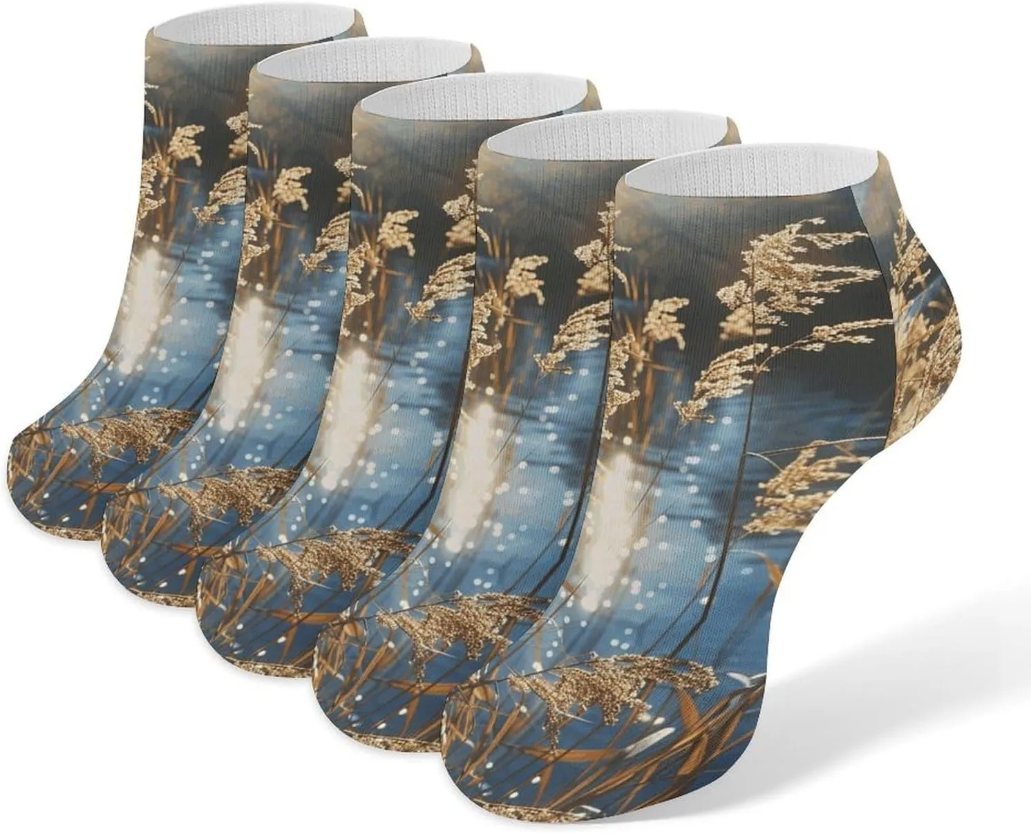 Women Socks Reeds on The Water Printed Christmas Socks Ankle Socks Athletic Socks Slipper Socks No Show Socks