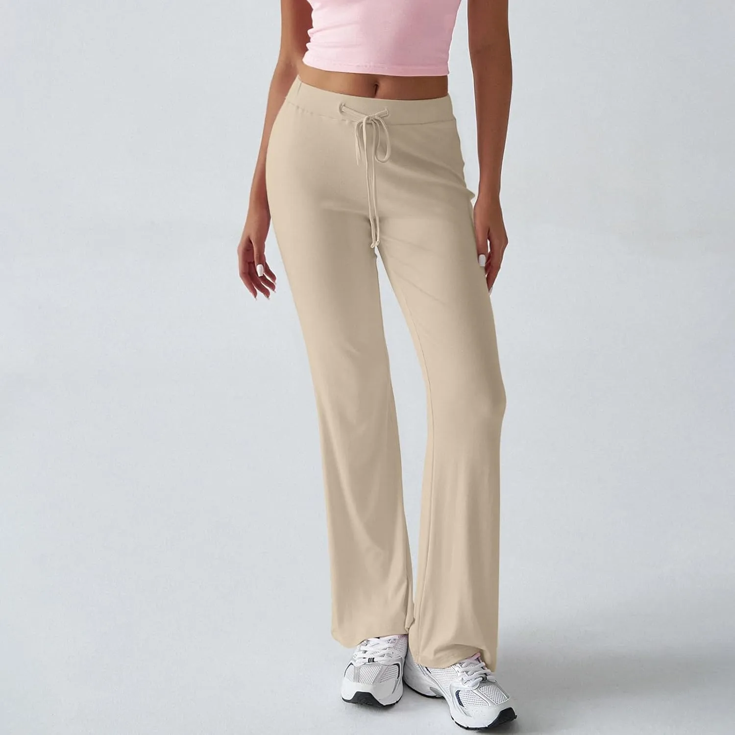 Women Sweatpants Drawstring High Waisted Yoga Pants Flowy Stretchy Baggy Sweatpants Lightweight Lounge Pants