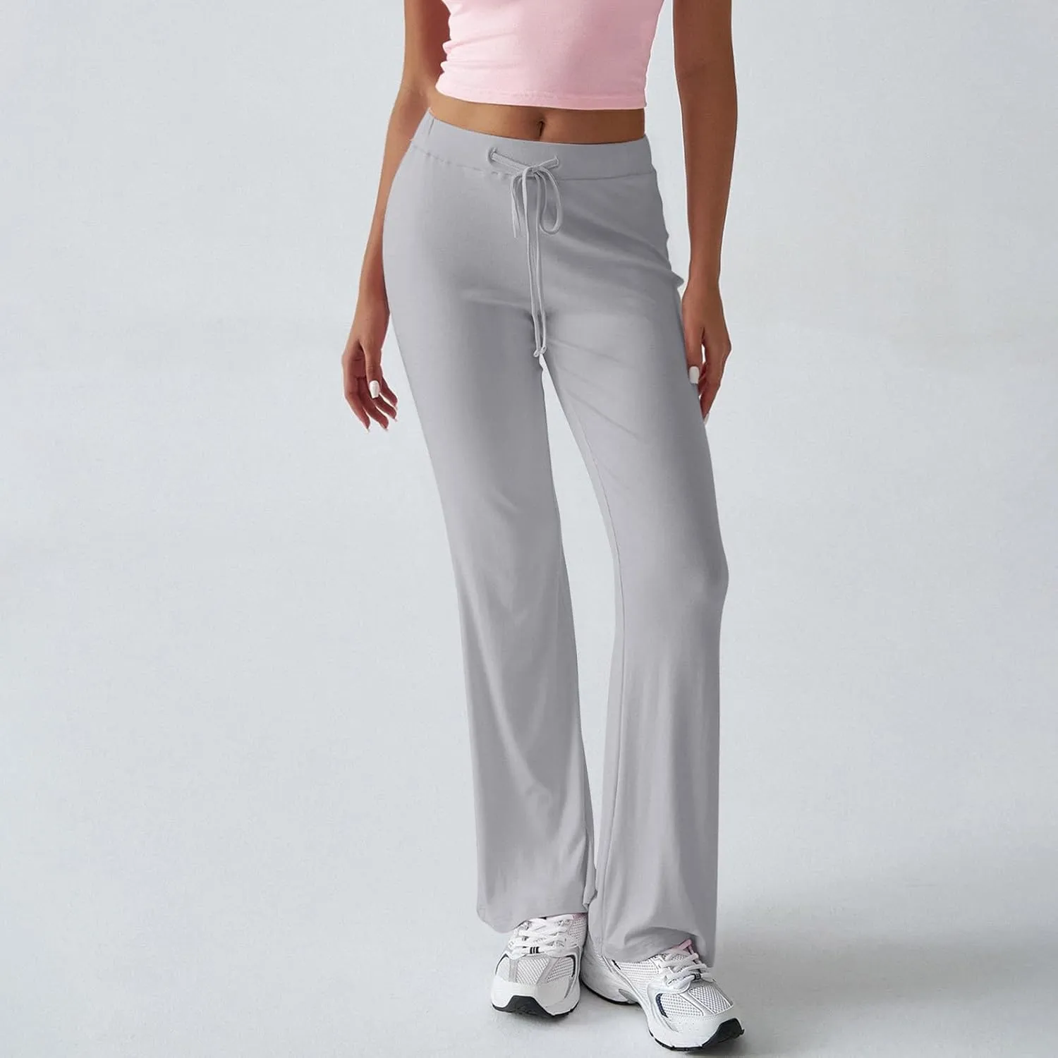 Women Sweatpants Drawstring High Waisted Yoga Pants Flowy Stretchy Baggy Sweatpants Lightweight Lounge Pants