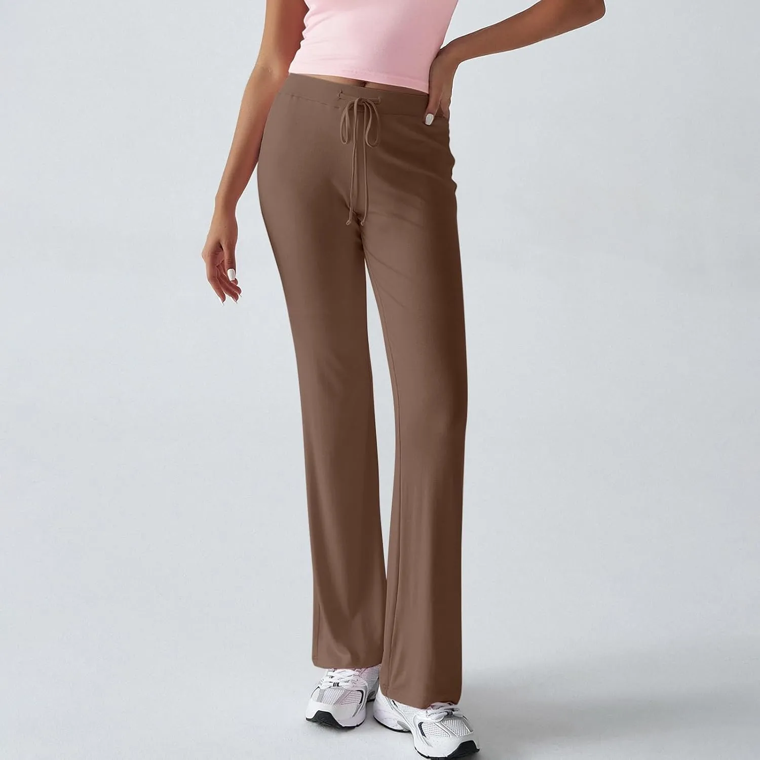 Women Sweatpants Drawstring High Waisted Yoga Pants Flowy Stretchy Baggy Sweatpants Lightweight Lounge Pants