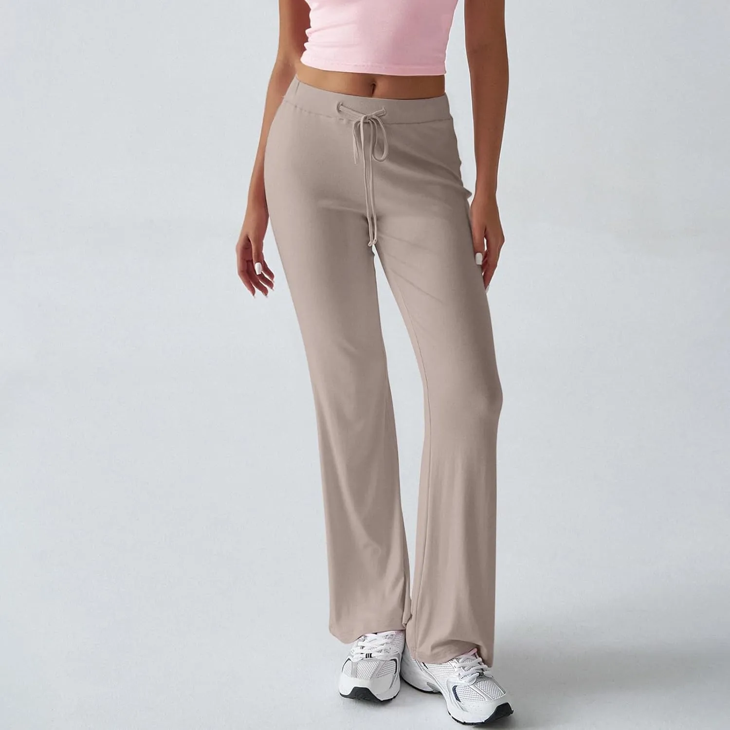 Women Sweatpants Drawstring High Waisted Yoga Pants Flowy Stretchy Baggy Sweatpants Lightweight Lounge Pants