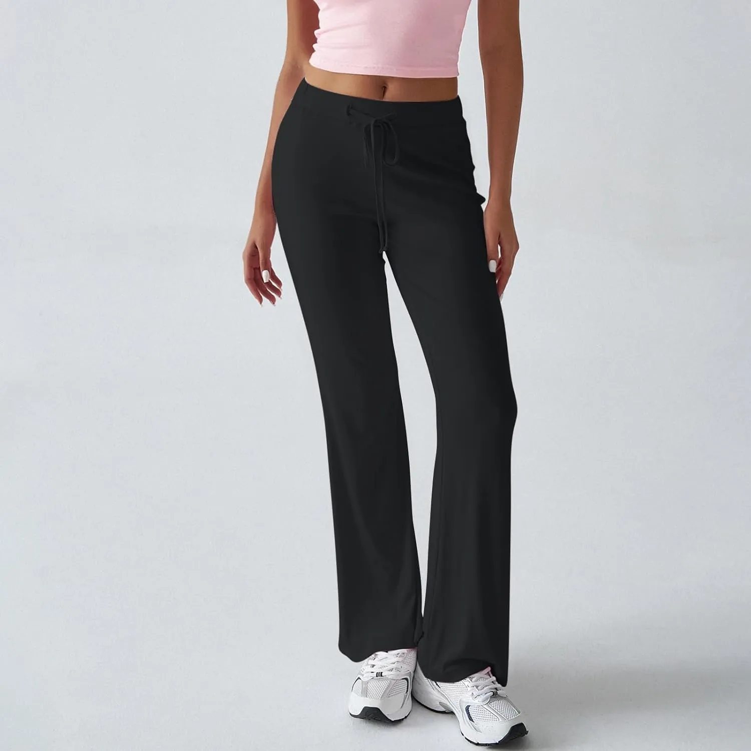 Women Sweatpants Drawstring High Waisted Yoga Pants Flowy Stretchy Baggy Sweatpants Lightweight Lounge Pants