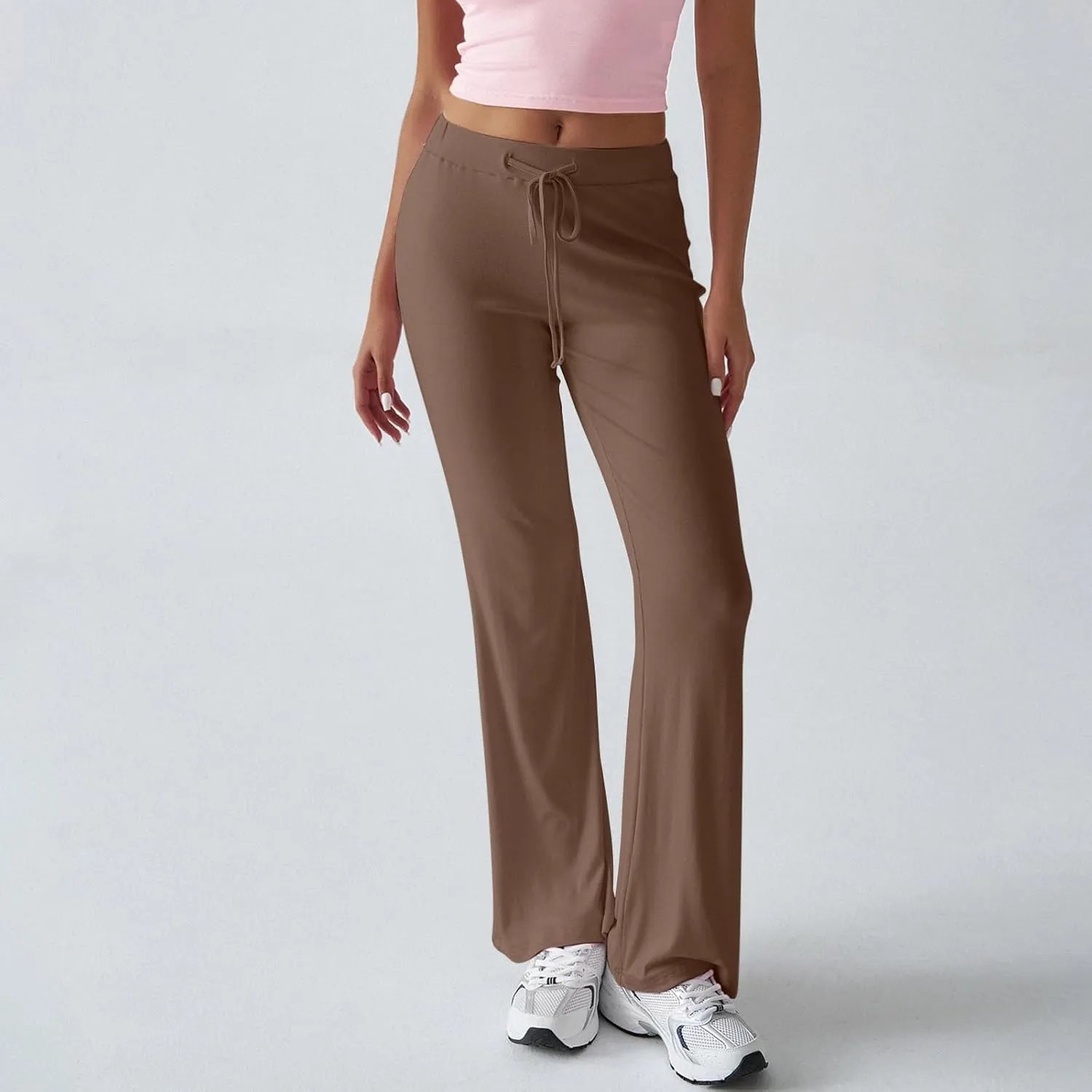 Women Sweatpants Drawstring High Waisted Yoga Pants Flowy Stretchy Baggy Sweatpants Lightweight Lounge Pants