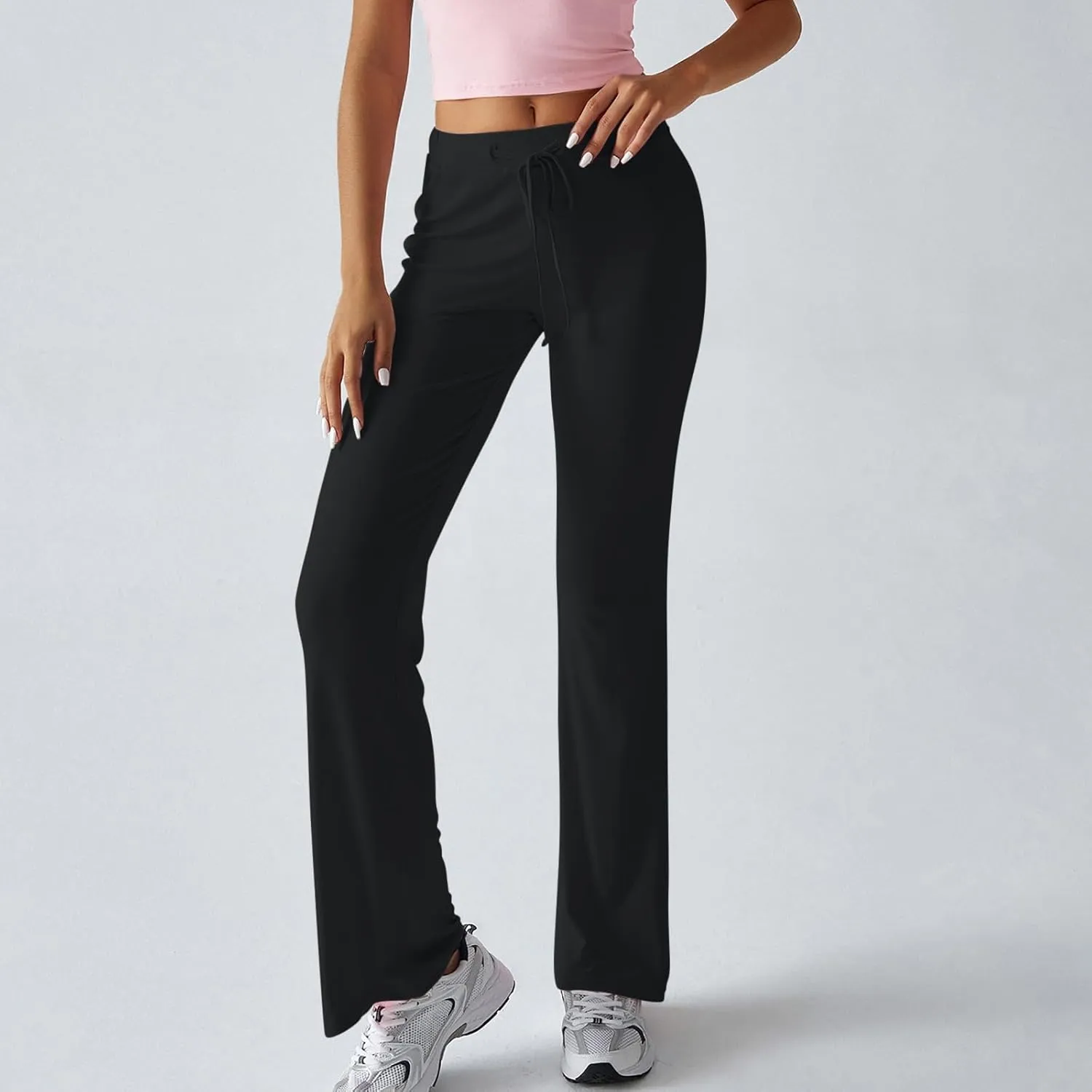 Women Sweatpants Drawstring High Waisted Yoga Pants Flowy Stretchy Baggy Sweatpants Lightweight Lounge Pants