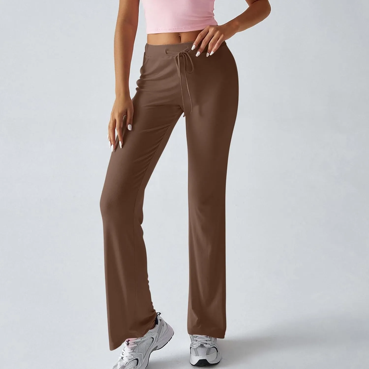 Women Sweatpants Drawstring High Waisted Yoga Pants Flowy Stretchy Baggy Sweatpants Lightweight Lounge Pants