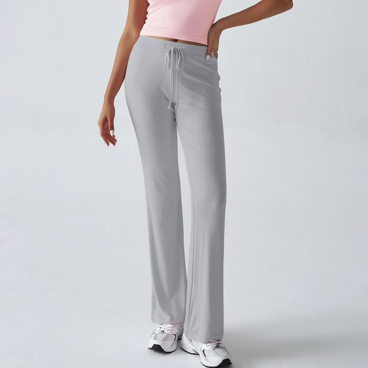 Women Sweatpants Drawstring High Waisted Yoga Pants Flowy Stretchy Baggy Sweatpants Lightweight Lounge Pants