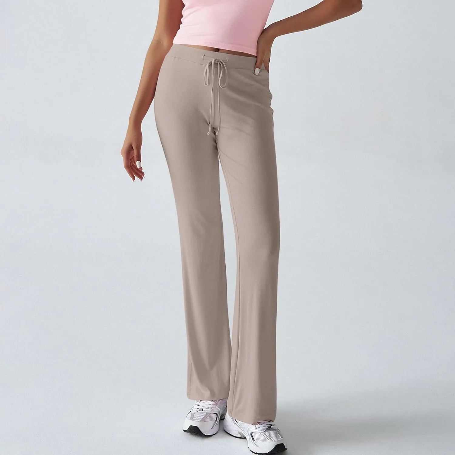 Women Sweatpants Drawstring High Waisted Yoga Pants Flowy Stretchy Baggy Sweatpants Lightweight Lounge Pants