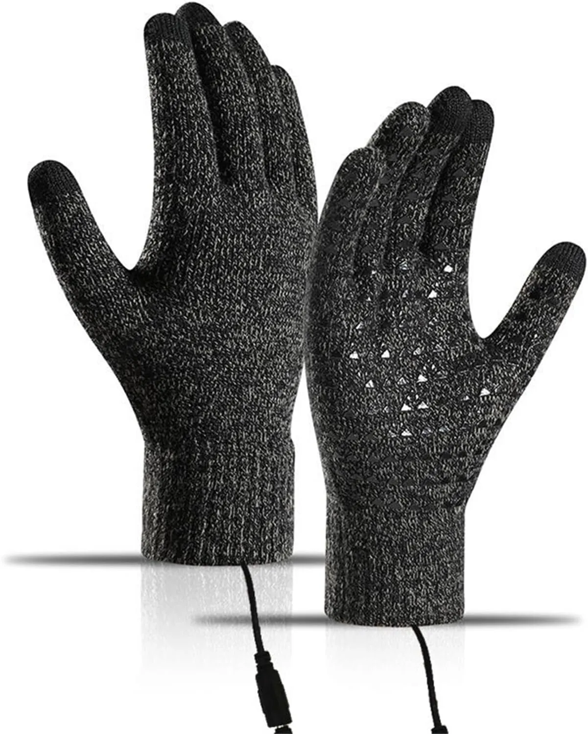 Women USB Heated Gloves Winter Warm Heated Gloves Winter Touchscreen Gloves Adjustable Temperature Hand Gloves Mittens (GY1, A)