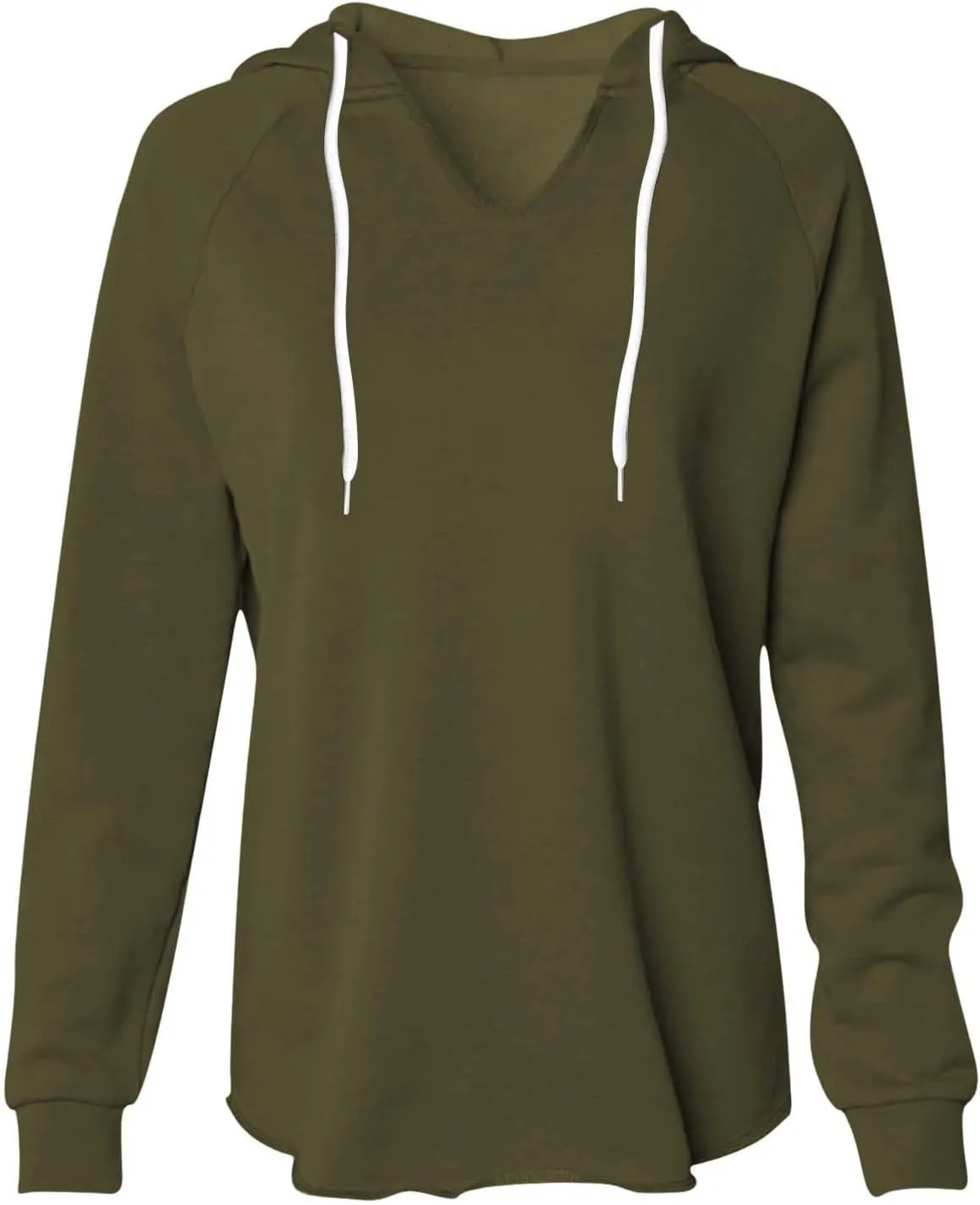Women's Casual Hoodies V Neck Drawstring Hooded Sweatshirts Fashion Solid Color Lightweight Fall Pullover Shirt Tops