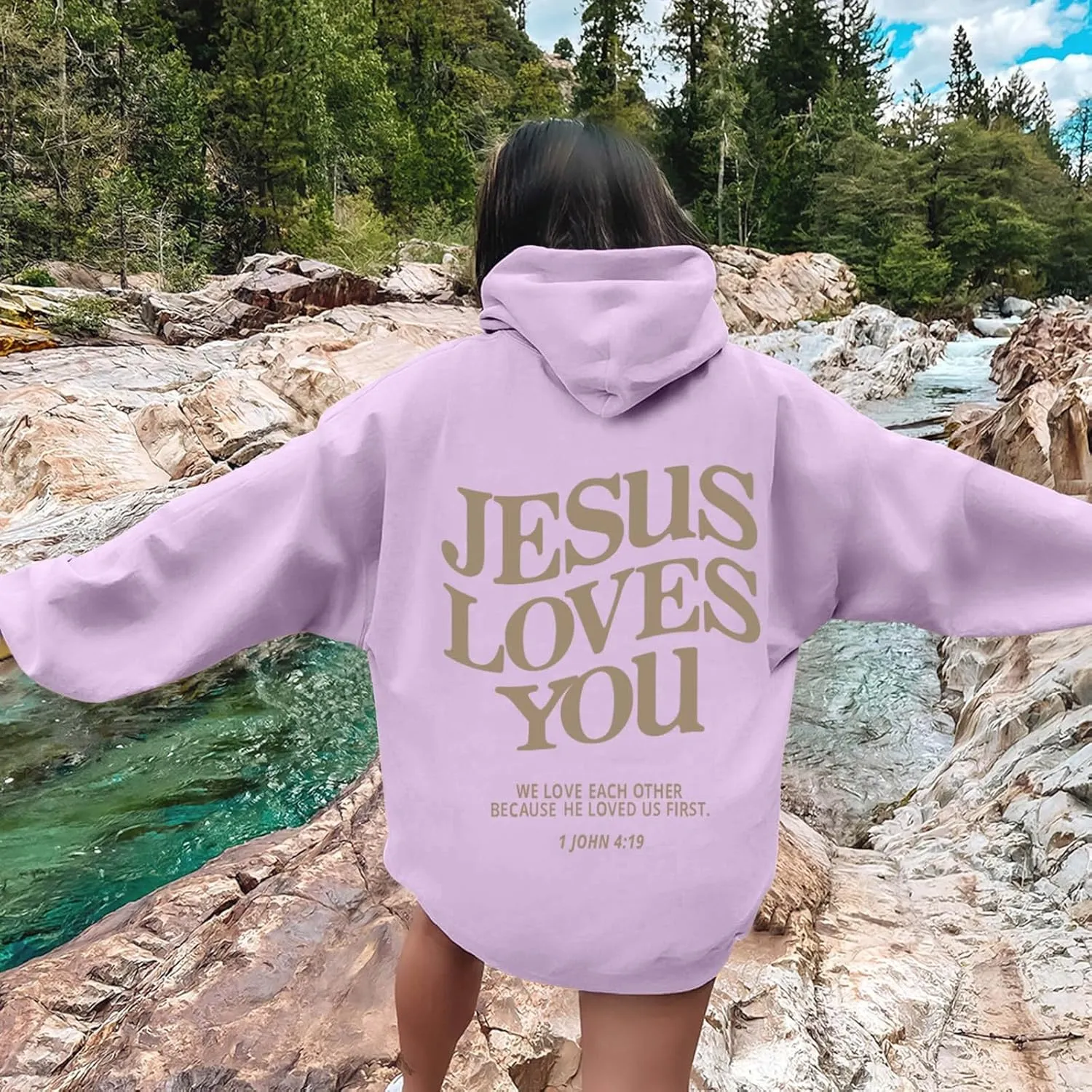 Womens Casual Long Sleeve Graphic Tee Shirts Hooded Sweatshirts Pullover Tops For Women